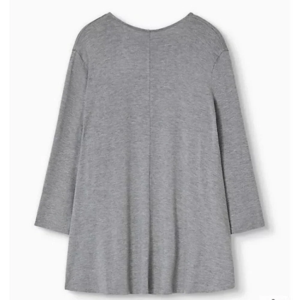 Torrid SUPER SOFT HEATHER GREY DRAPE FRONT CARDIGAN - Picture 2 of 7